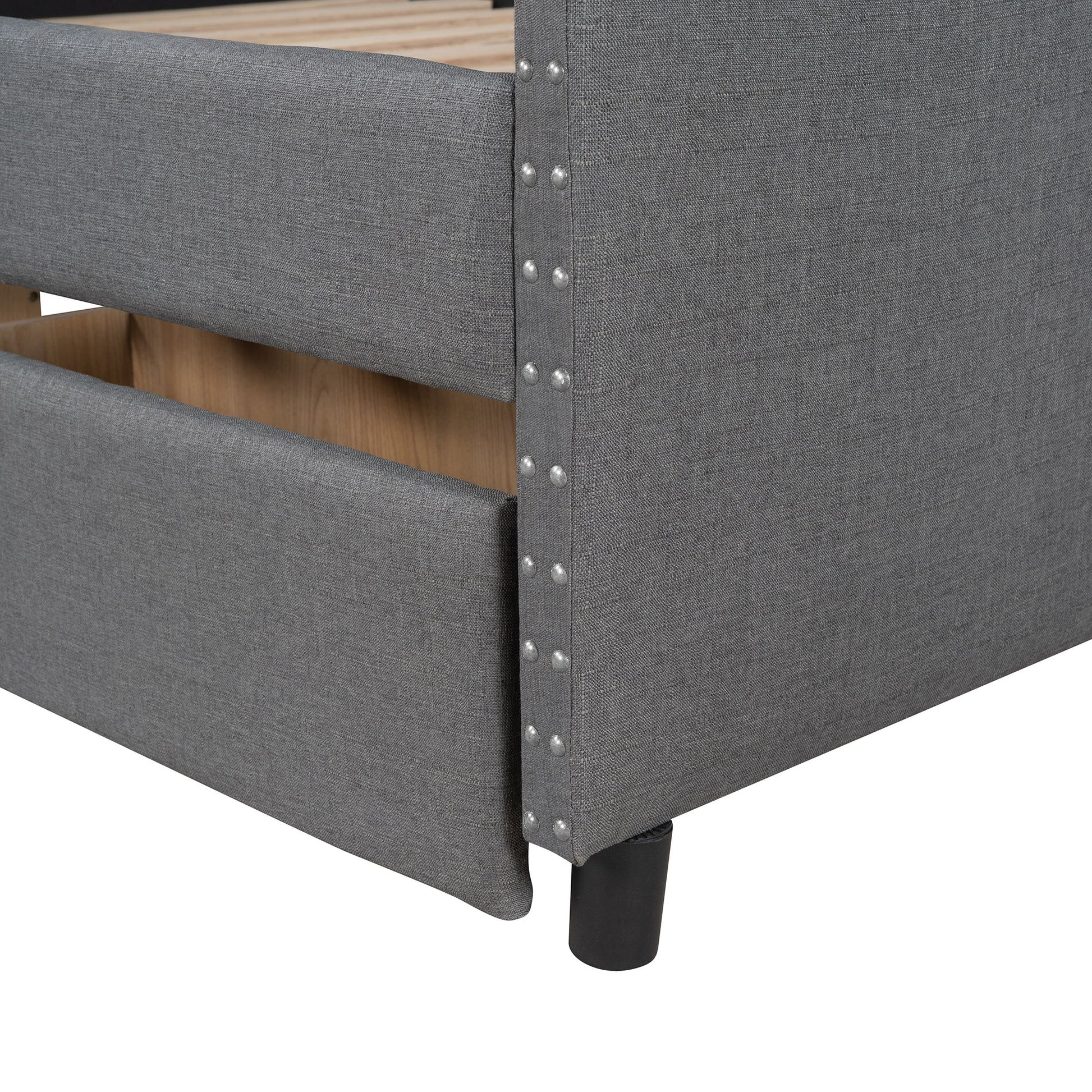 Upholstered Daybed With Two Drawers, Wood Slat Support - The Sleep Loft - Online Mattress Showroom NYC