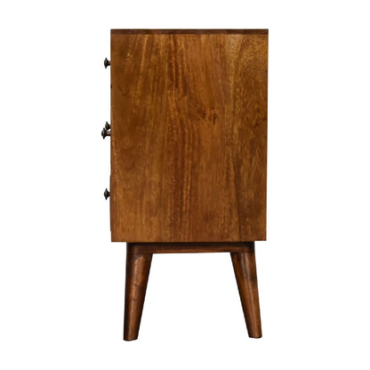 4 Drawer Multi Bedside Table - Chestnut - The Sleep Loft - Online Mattress Showroom NYC