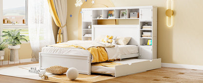 Bed With All In One Cabinet, Shelf And Sockets, Twin Long Trundle - The Sleep Loft - Online Mattress Showroom NYC