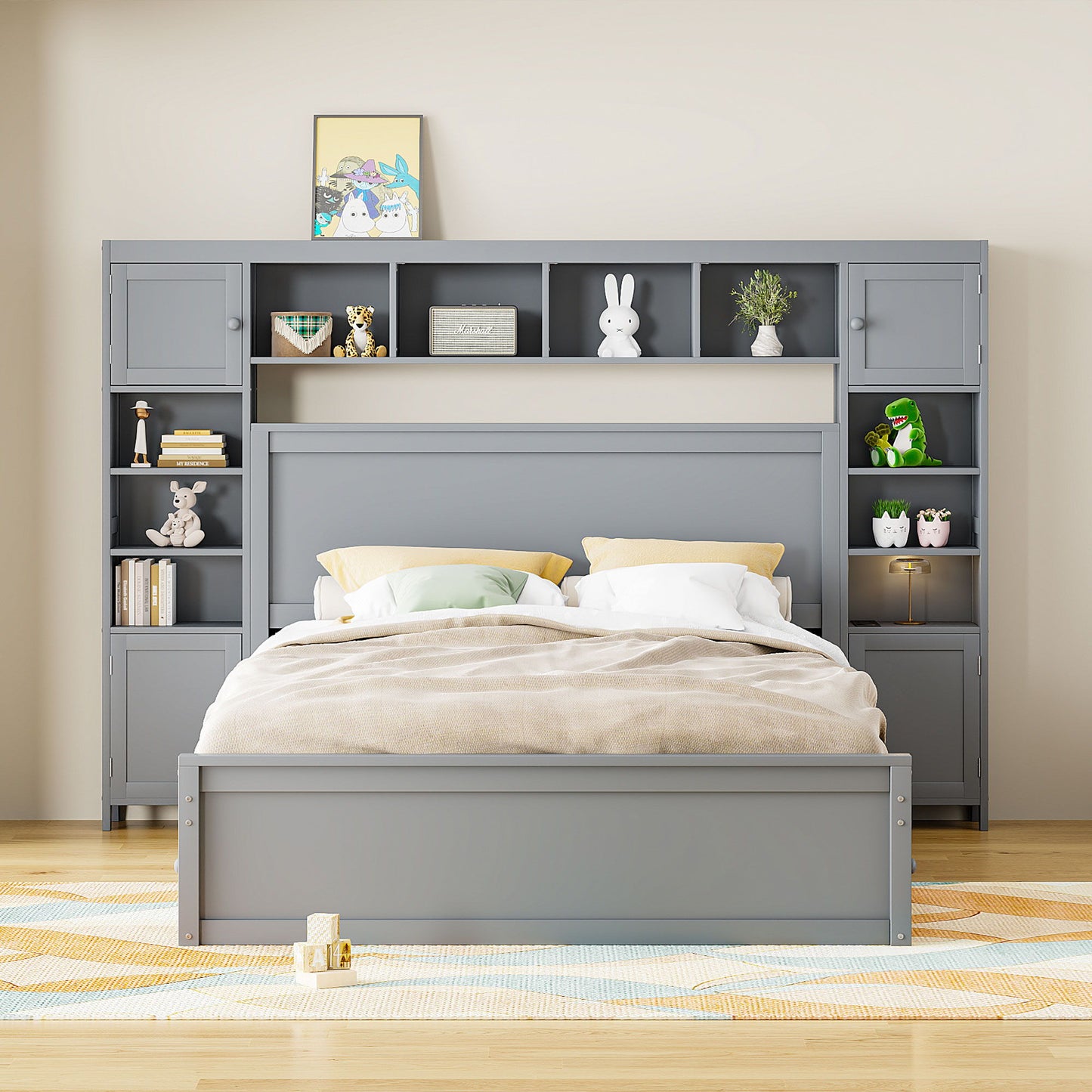 Bed With All In One Cabinet, Shelf And Sockets - The Sleep Loft - Online Mattress Showroom NYC