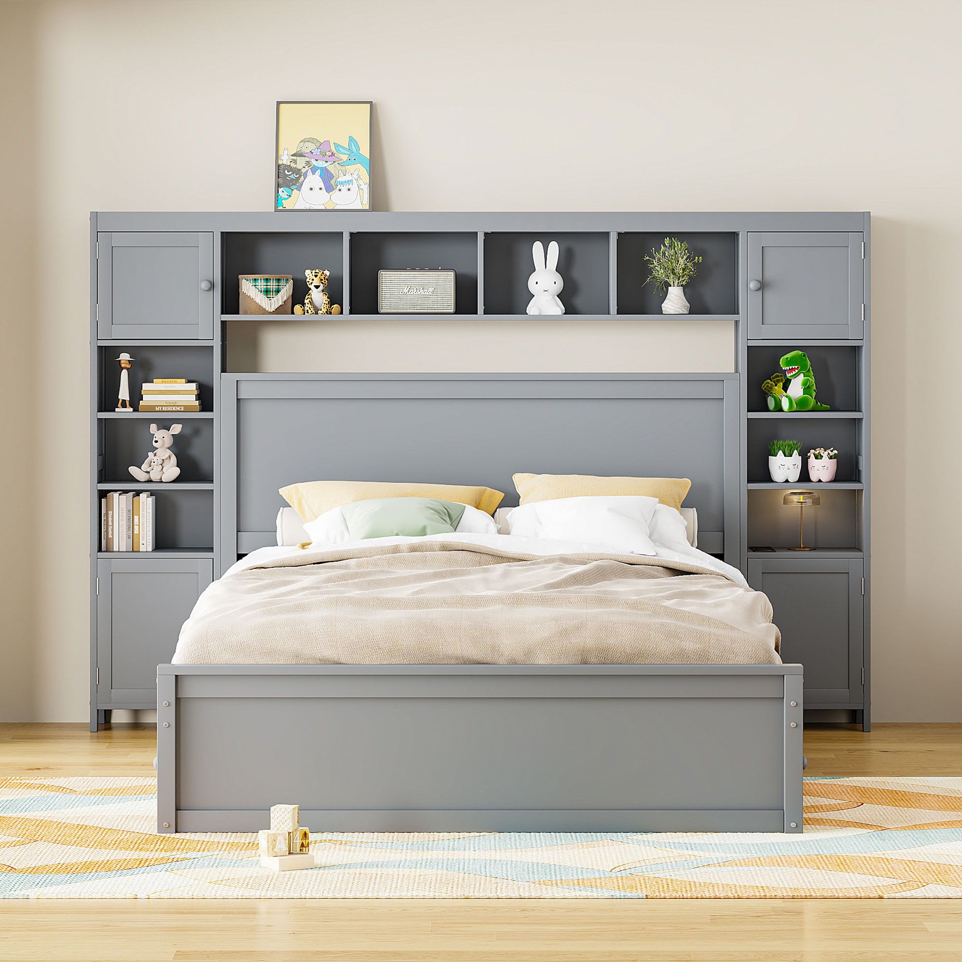 Bed With All In One Cabinet, Shelf And Sockets - The Sleep Loft - Online Mattress Showroom NYC