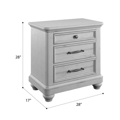 Mariano - 3 Drawer Nightstand With USB - Gray - The Sleep Loft - Online Mattress Showroom NYC