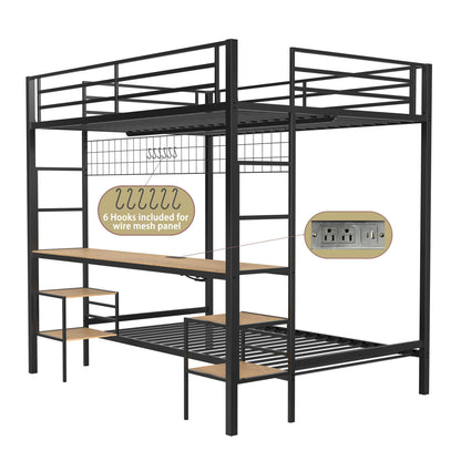 Ethan - Bunk Bed With Desk, Charging Station, Storage Shelves - The Sleep Loft - Online Mattress Showroom NYC