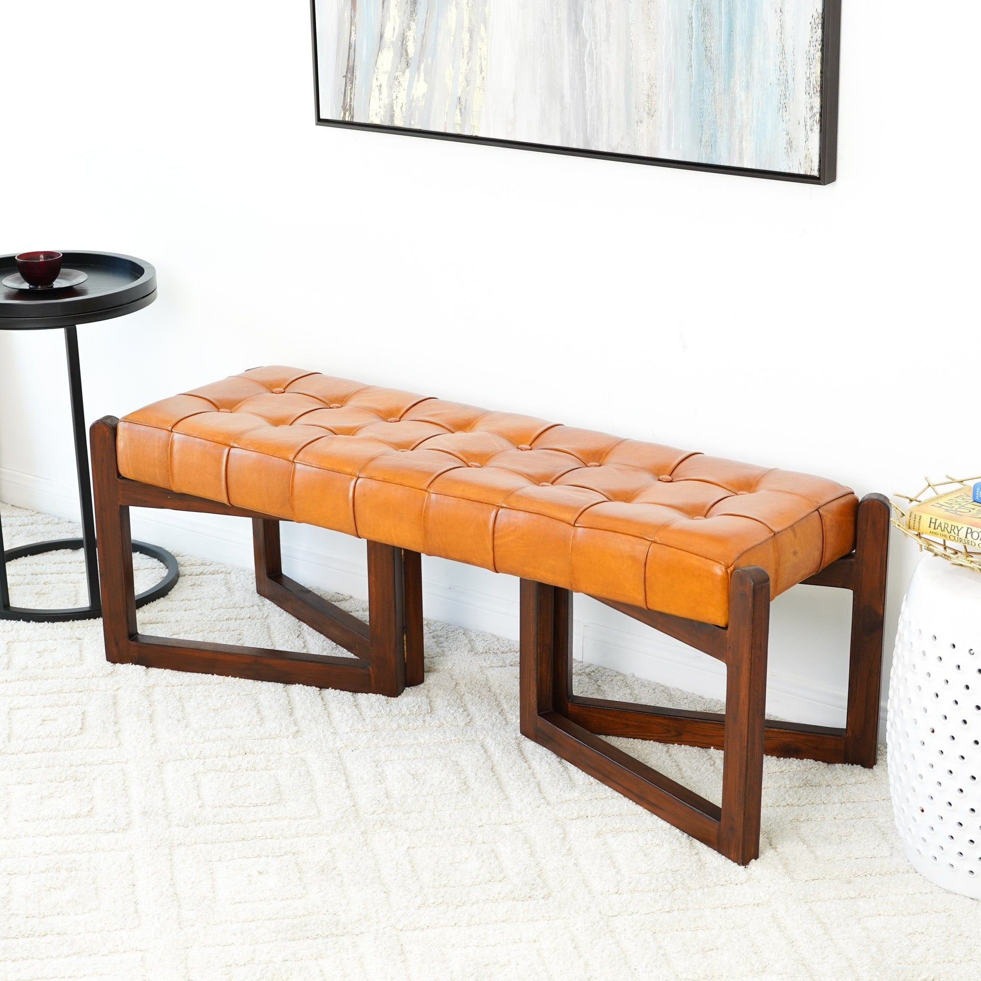 Riley - Bench - Brown / Rustic / Tan - The Sleep Loft - Online Mattress Showroom NYC