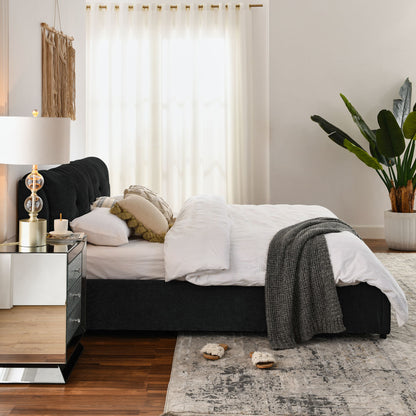 Storage Upholstered Hydraulic Platform Bed With Integrated Headboard - The Sleep Loft - Online Mattress Showroom NYC