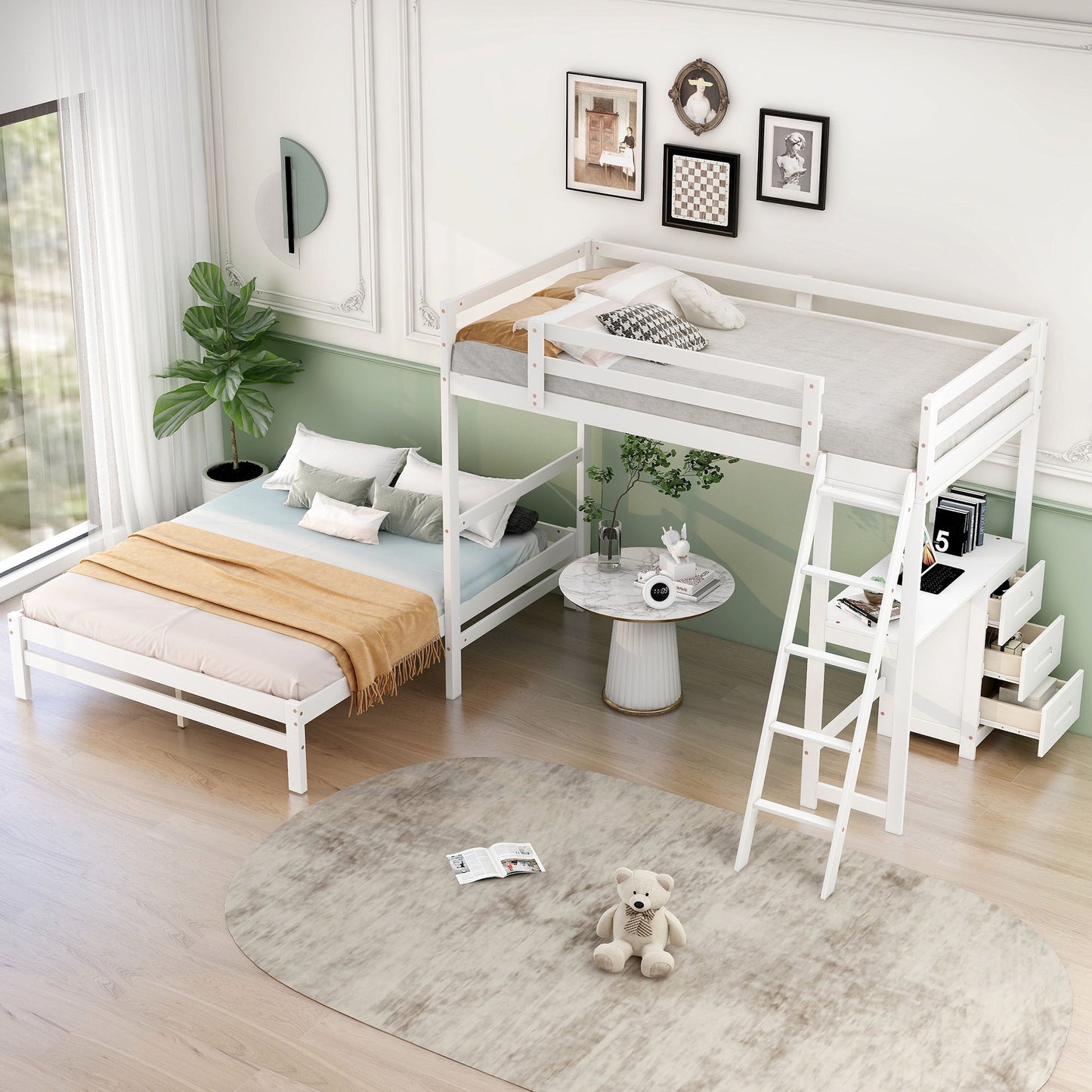 Bunk Bed With Built In Desk And 3 Drawers - The Sleep Loft - Online Mattress Showroom NYC