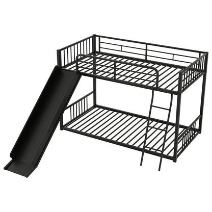Metal Bunk Bed With Slide, Durable Steel Frame - The Sleep Loft - Online Mattress Showroom NYC