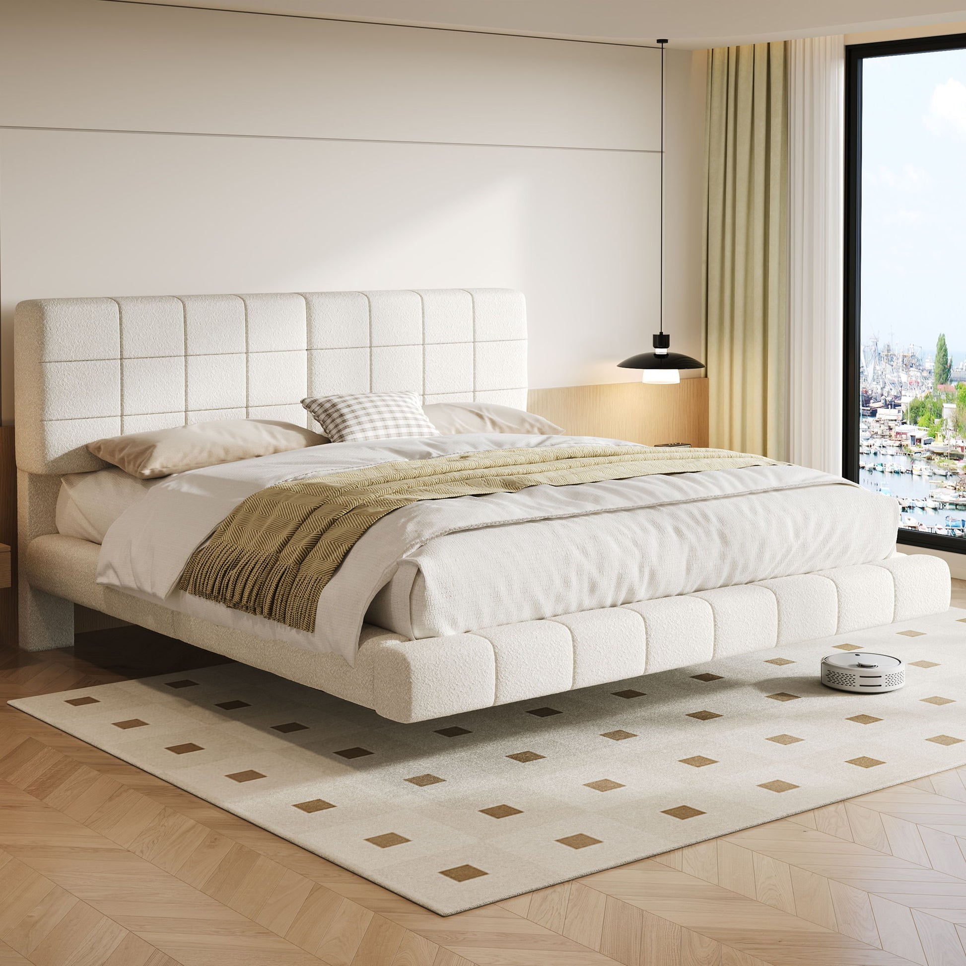 Floating Bed With Light, Soft Touch Surface - The Sleep Loft - Online Mattress Showroom NYC
