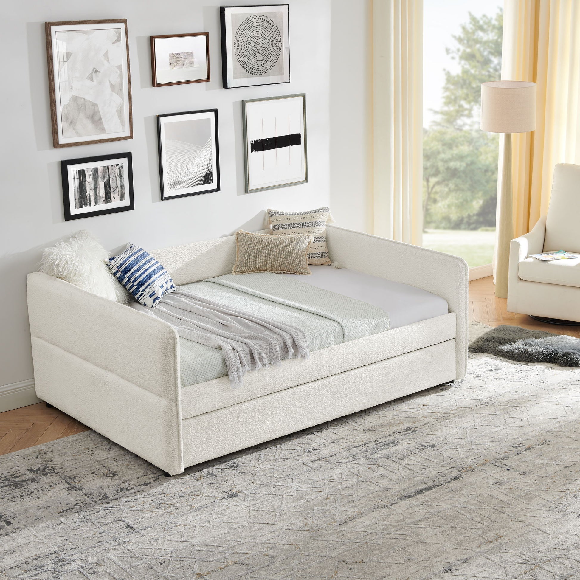 Upholstered Daybed With Pop Up Trundle - The Sleep Loft - Online Mattress Showroom NYC