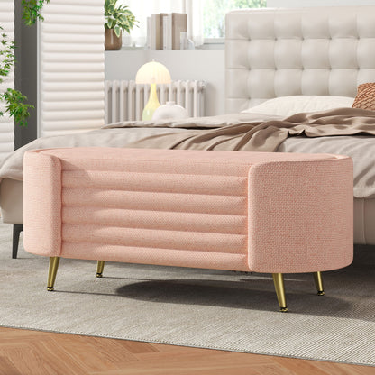 Modern Oval Storage Ottoman With Upholstery - The Sleep Loft - Online Mattress Showroom NYC