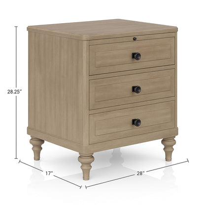 3 Drawer Nightstand - Sand - The Sleep Loft - Online Mattress Showroom NYC