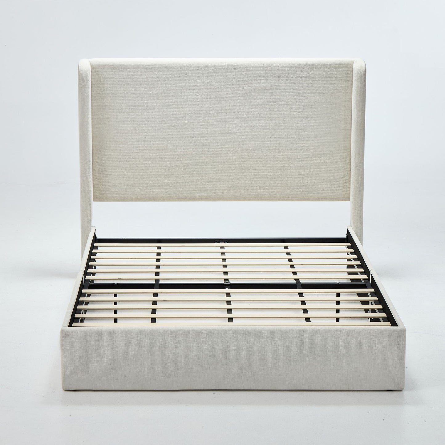 Carmen - Full Size Upholstered Wingback Bed - Ivory - The Sleep Loft - Online Mattress Showroom NYC