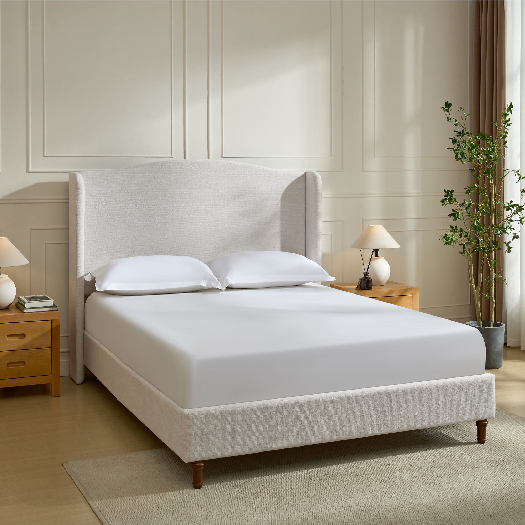House & Home Furniture Hannah Upholstered Wingback Bed - Thumbnail 3