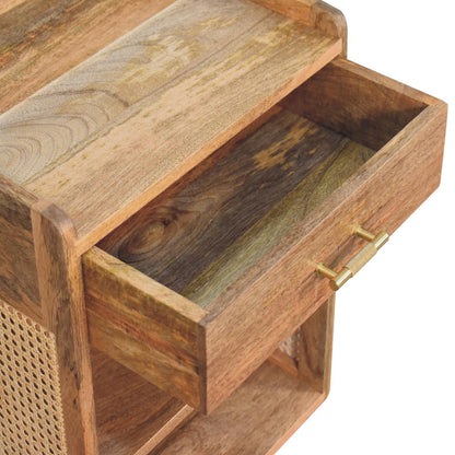 Larissa - T Bar Open Bedside Table - Oak - The Sleep Loft - Online Mattress Showroom NYC