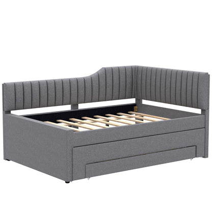 Upholstered Daybed With Trundle And 3 Drawers - The Sleep Loft - Online Mattress Showroom NYC