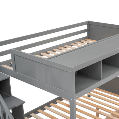 Bunk Bed With Shelfs, Storage Staircase And 2 Drawers - The Sleep Loft - Online Mattress Showroom NYC