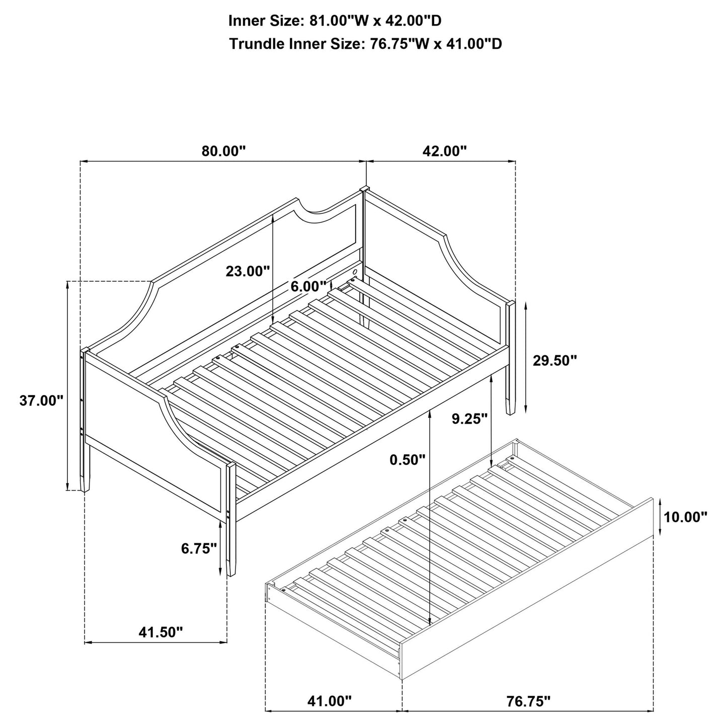 Twin Daybed With Trundle - Cherry - The Sleep Loft - Online Mattress Showroom NYC