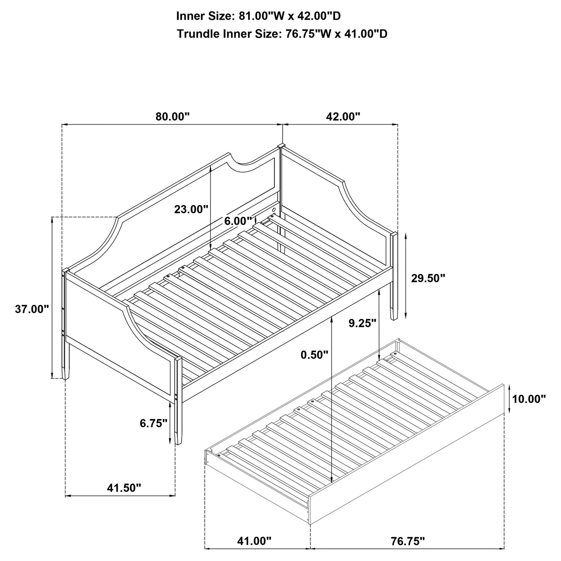Twin Daybed With Trundle - Cherry - The Sleep Loft - Online Mattress Showroom NYC