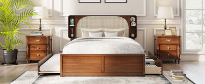 Headboard Bed With 2 Drawers And Trundle - The Sleep Loft - Online Mattress Showroom NYC