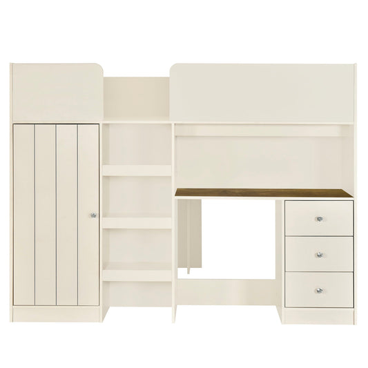 Loft Bed With Built In Wardrobe, Desk, Shelves, And Drawers - The Sleep Loft - Online Mattress Showroom NYC