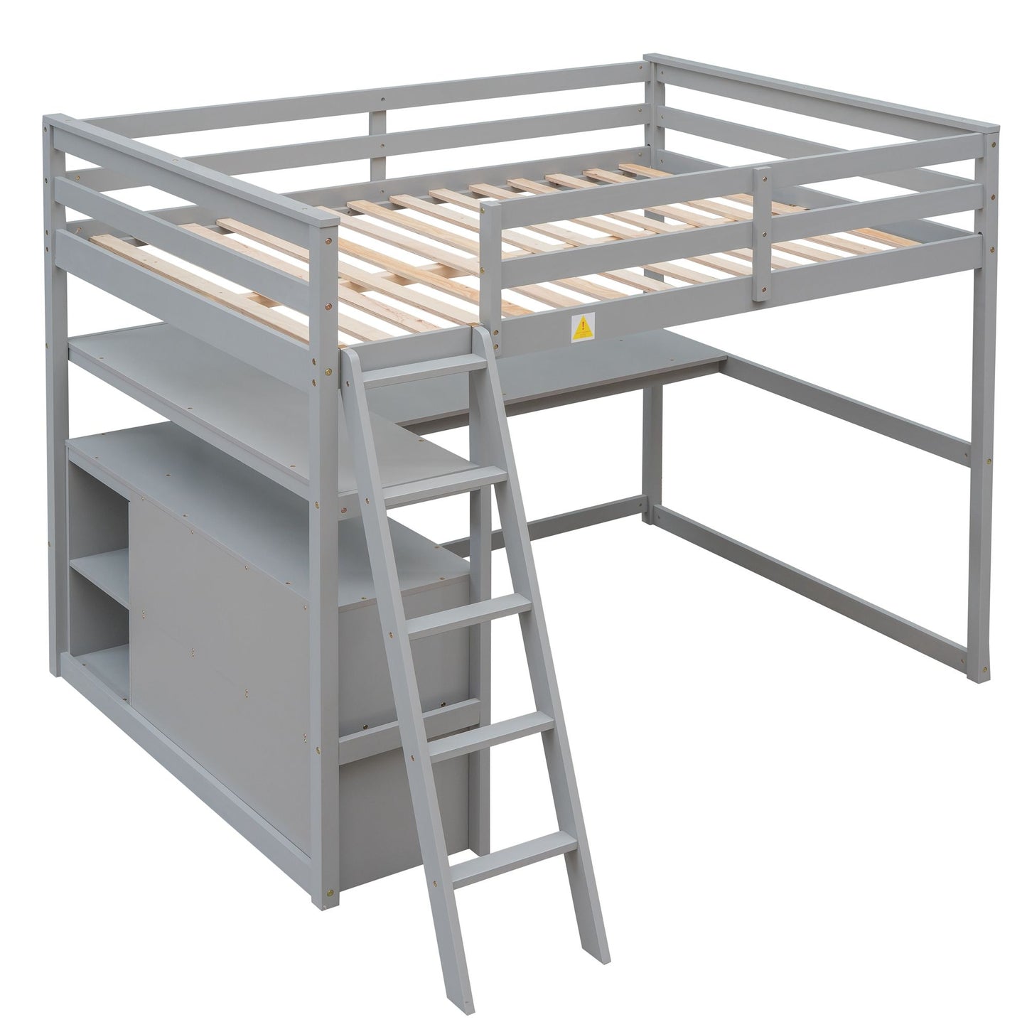 Modern Loft Bed With Built In Desk, Shelves, And 2 Drawers - The Sleep Loft - Online Mattress Showroom NYC