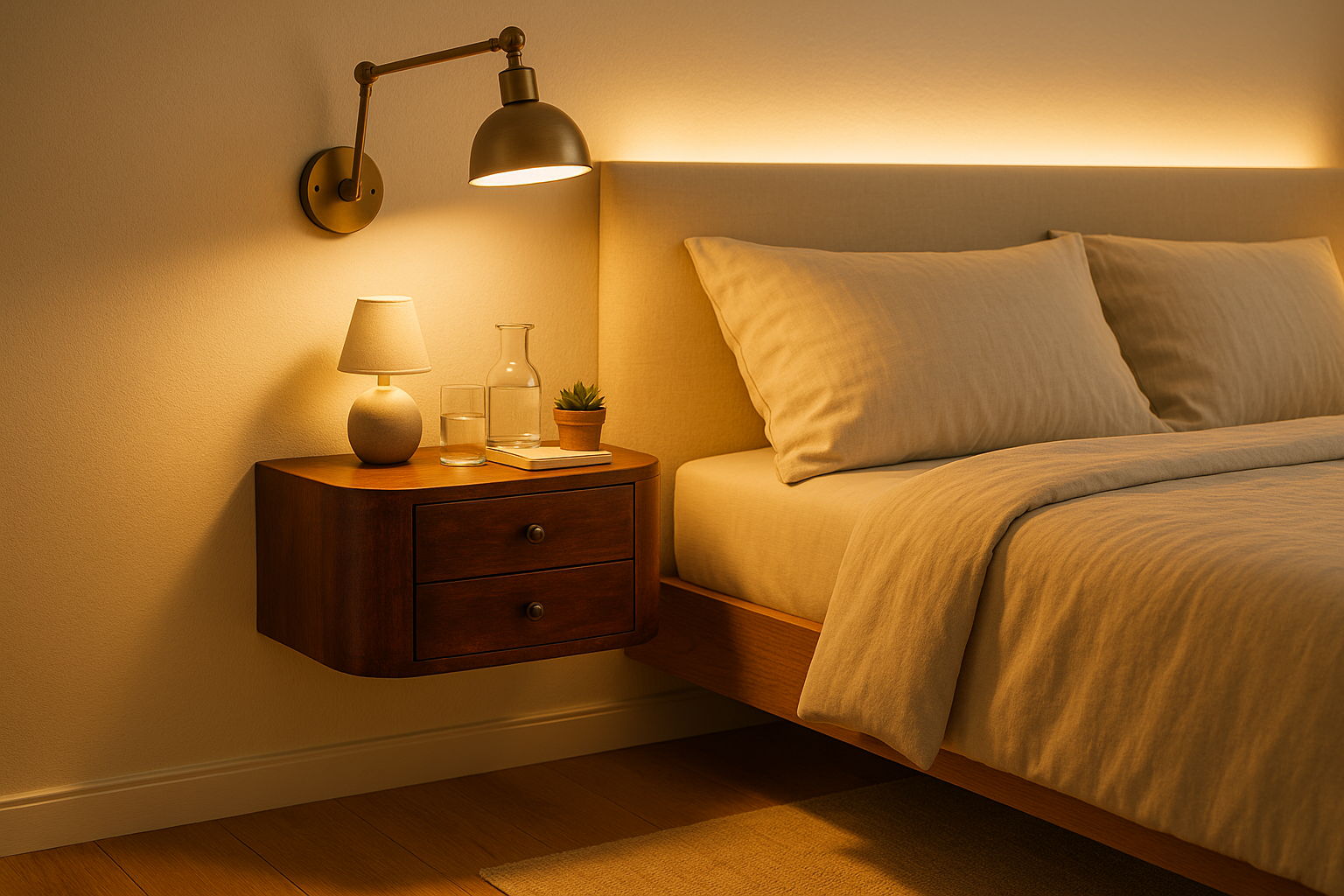 Lunar - Drawer Floating Nightstand - The Sleep Loft - Online Mattress Showroom NYC