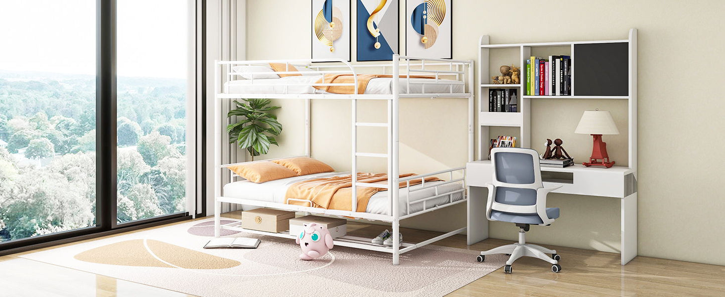 Metal Bunk Bed With Shelf And Guardrails - The Sleep Loft - Online Mattress Showroom NYC