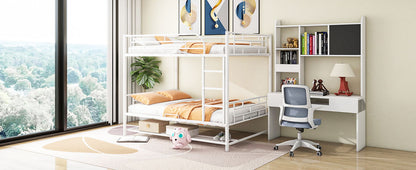 Metal Bunk Bed With Shelf And Guardrails - The Sleep Loft - Online Mattress Showroom NYC