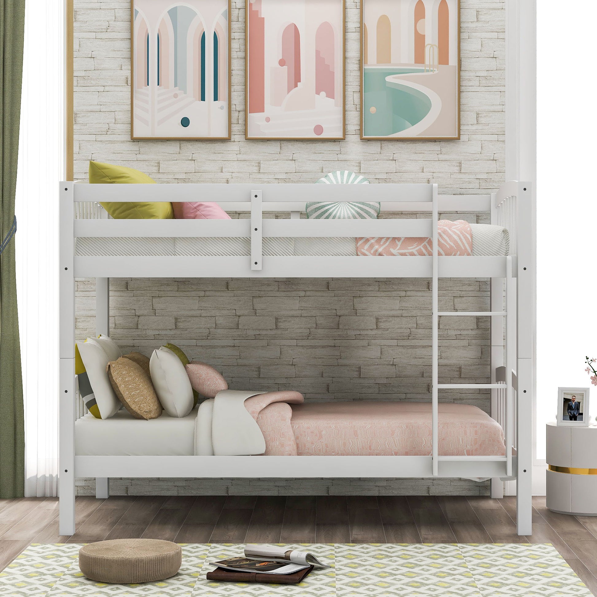 Solid Construction Bunk Bed With Ladder - The Sleep Loft - Online Mattress Showroom NYC