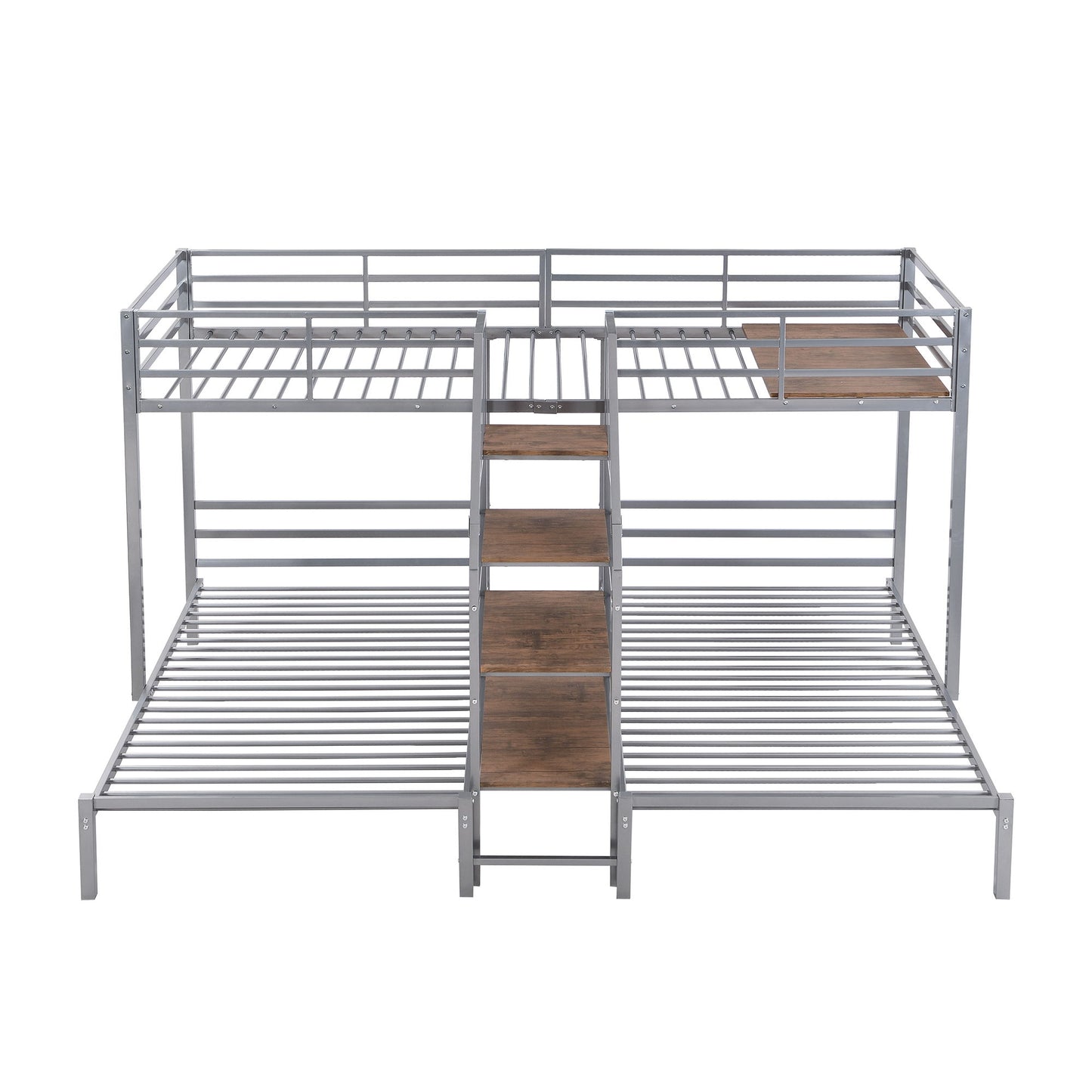 Metal Bunk Bed With Storage Shelves Staircase - The Sleep Loft - Online Mattress Showroom NYC
