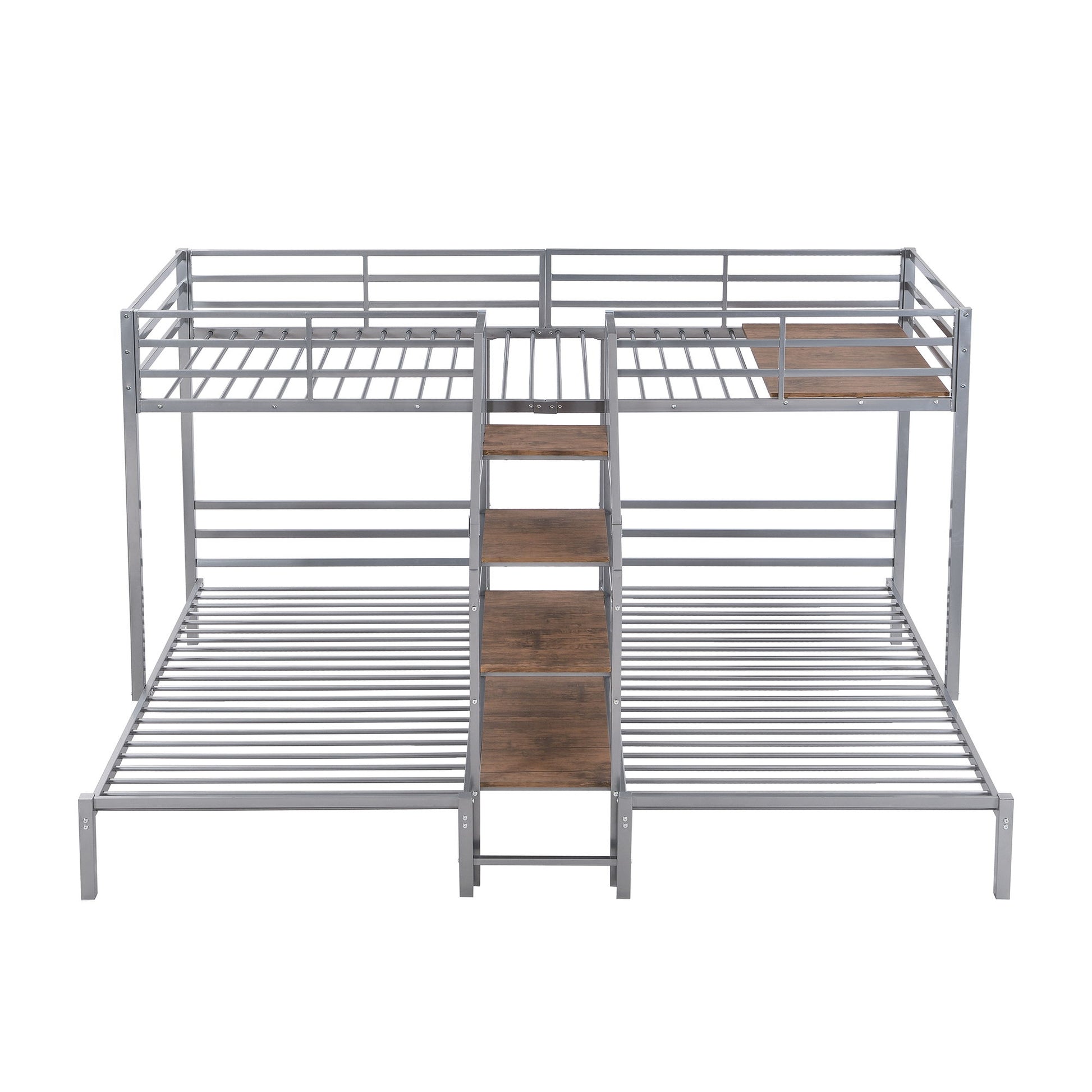 Metal Bunk Bed With Storage Shelves Staircase - The Sleep Loft - Online Mattress Showroom NYC