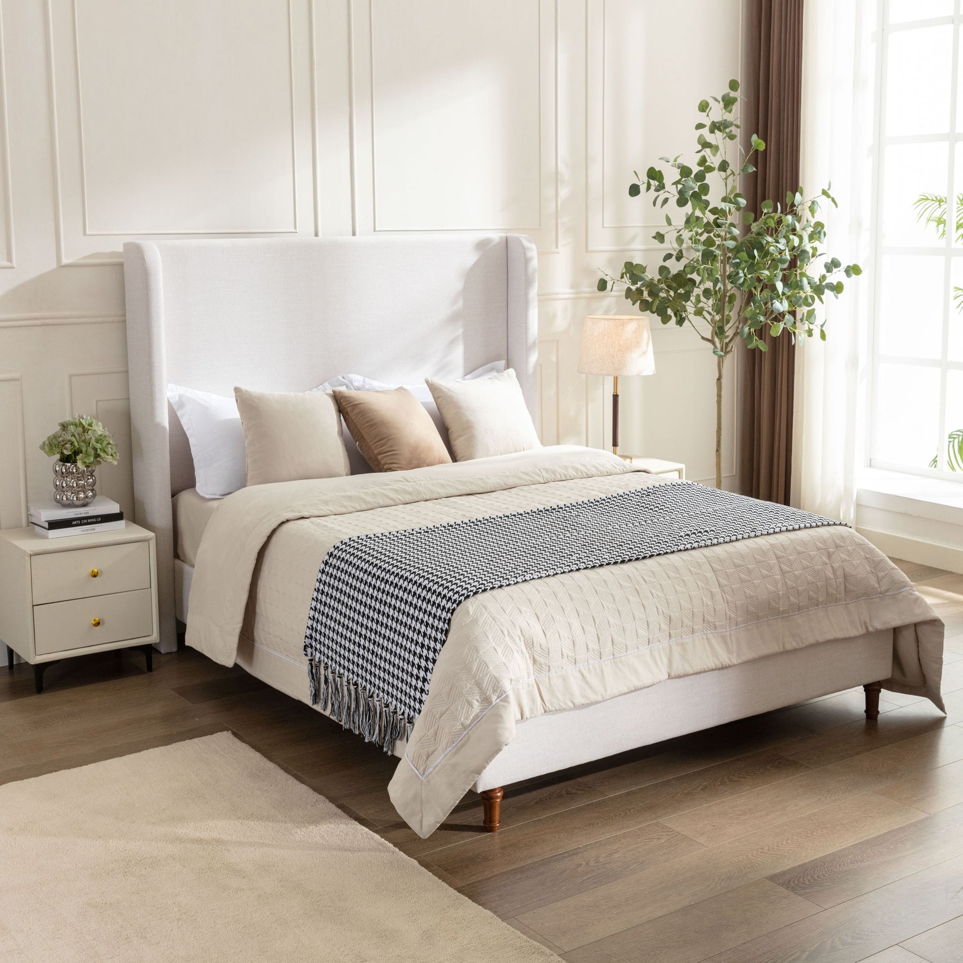 Harper - Tall Headboard Upholstered Bed / High Headboard / Elegant Simplicity / No Box Spring Needed - The Sleep Loft - Online Mattress Showroom NYC