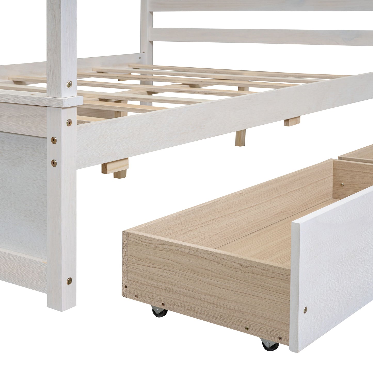 Canopy Platform Bed With Drawers, Support Slats, No Box Spring Needed - The Sleep Loft - Online Mattress Showroom NYC