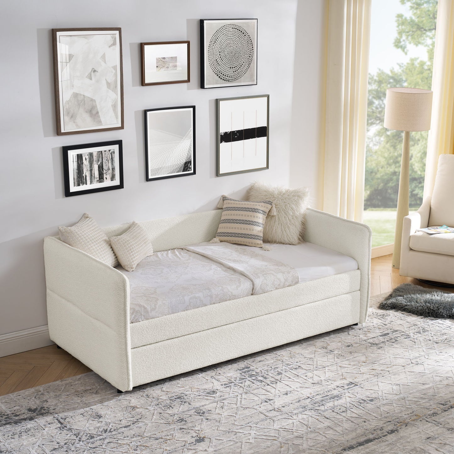Upholstered Daybed With Pop Up Trundle - The Sleep Loft - Online Mattress Showroom NYC