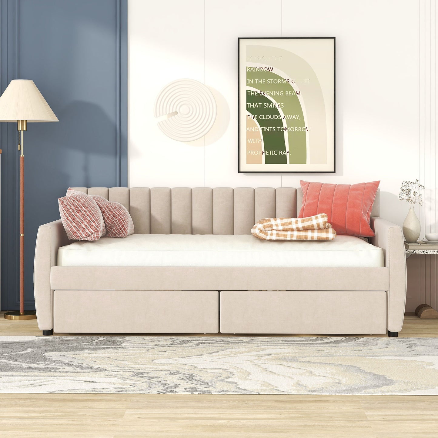 Upholstered Daybed With Slat Support - The Sleep Loft - Online Mattress Showroom NYC