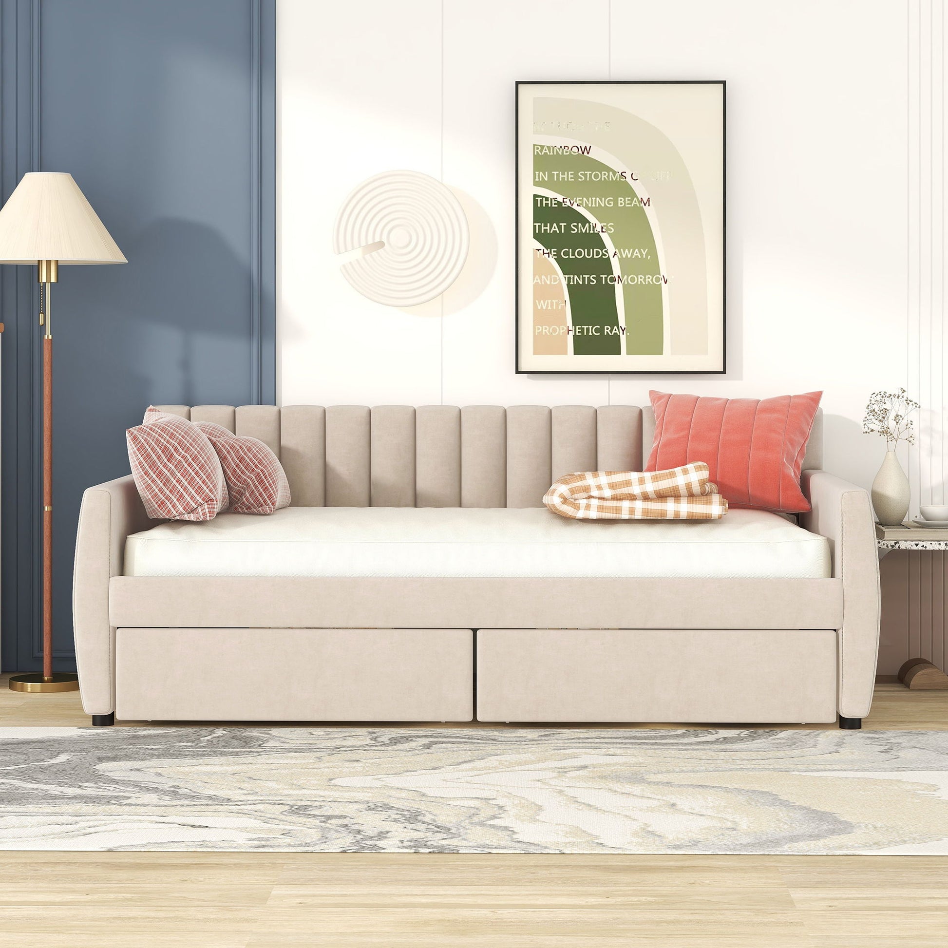 Upholstered Daybed With Slat Support - The Sleep Loft - Online Mattress Showroom NYC