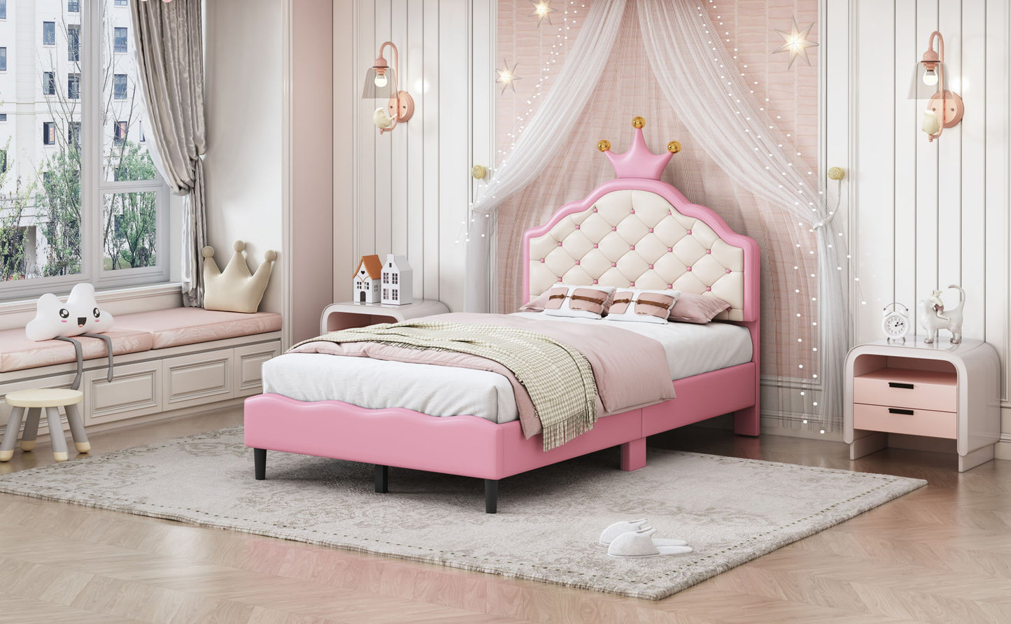 Lovely Crown Fantasy Princess Bed With Tufted Headboard - The Sleep Loft - Online Mattress Showroom NYC