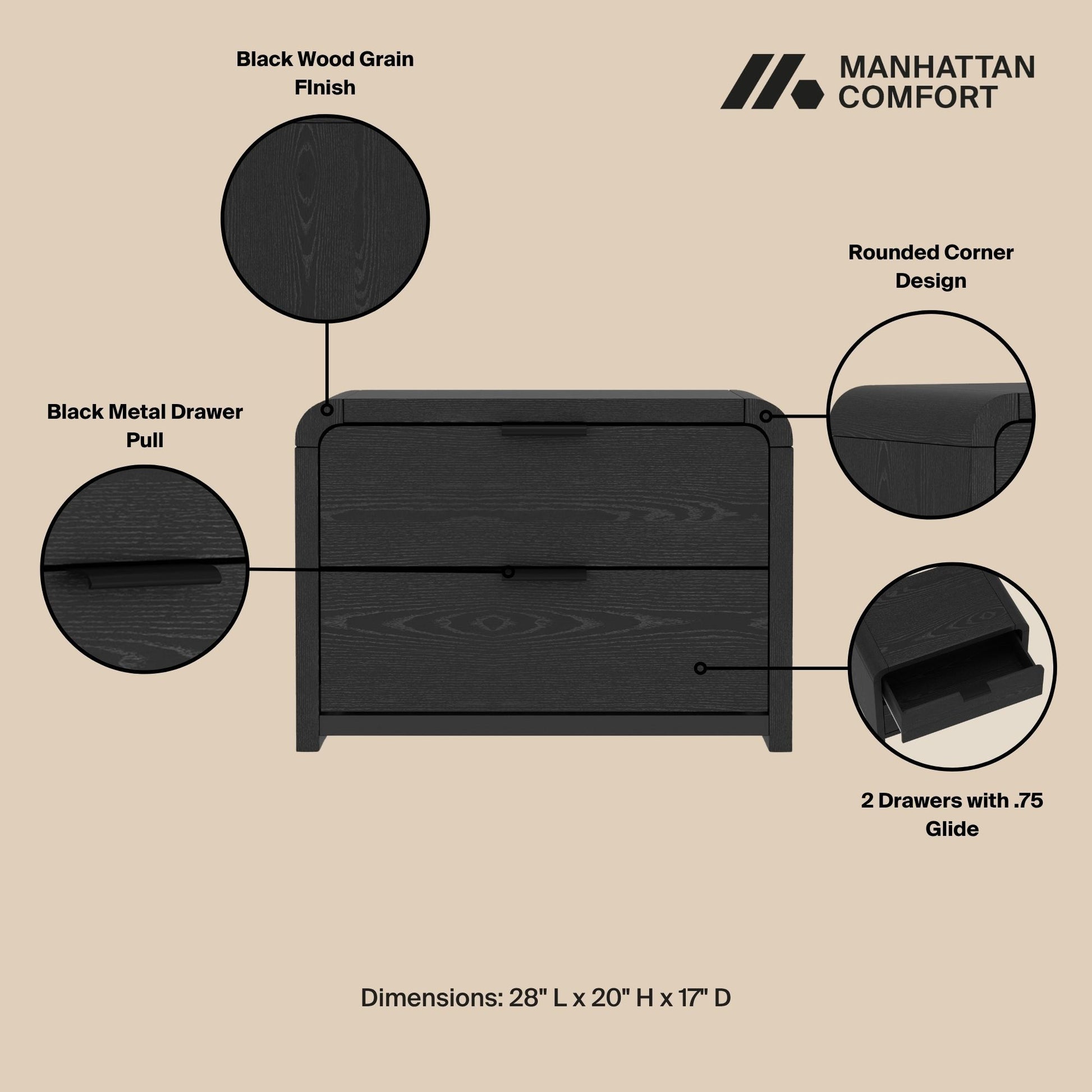 Grace - Nightstand - The Sleep Loft - Online Mattress Showroom NYC