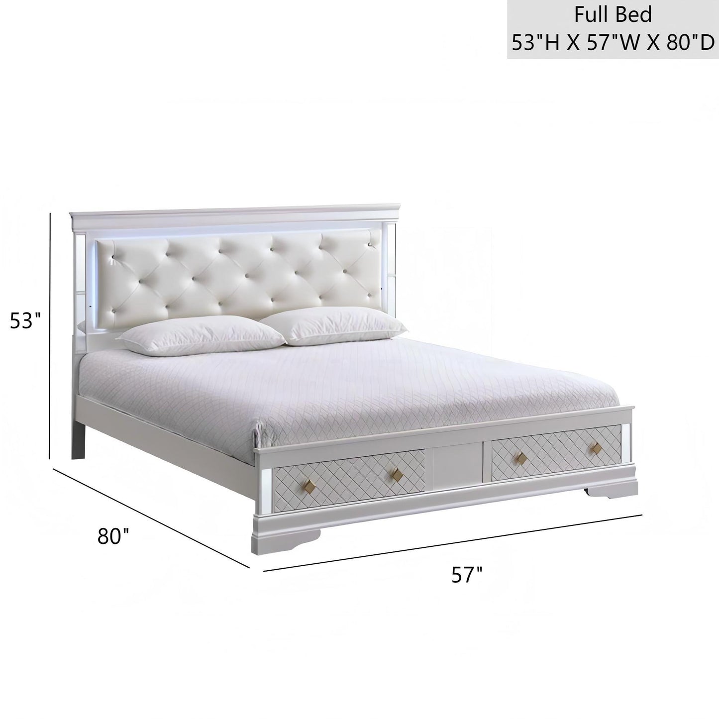 Verona - Bed With LED Accent Lighting, 2 Drawers - The Sleep Loft - Online Mattress Showroom NYC