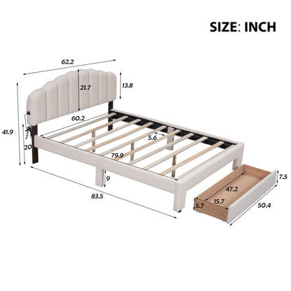 Upholstered Platform Bed With Drawer - The Sleep Loft - Online Mattress Showroom NYC