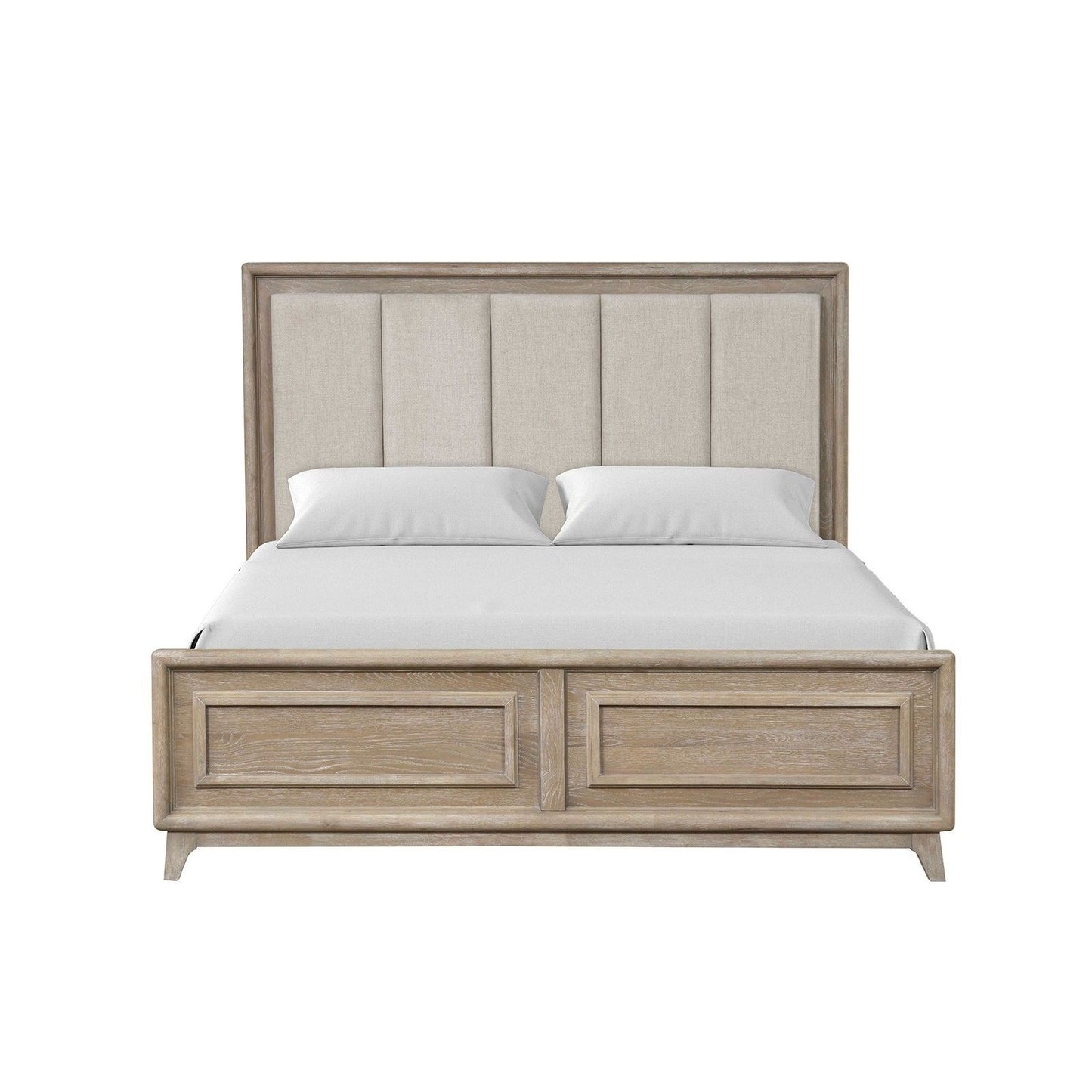 Contemporary Bed With Padded Headboard