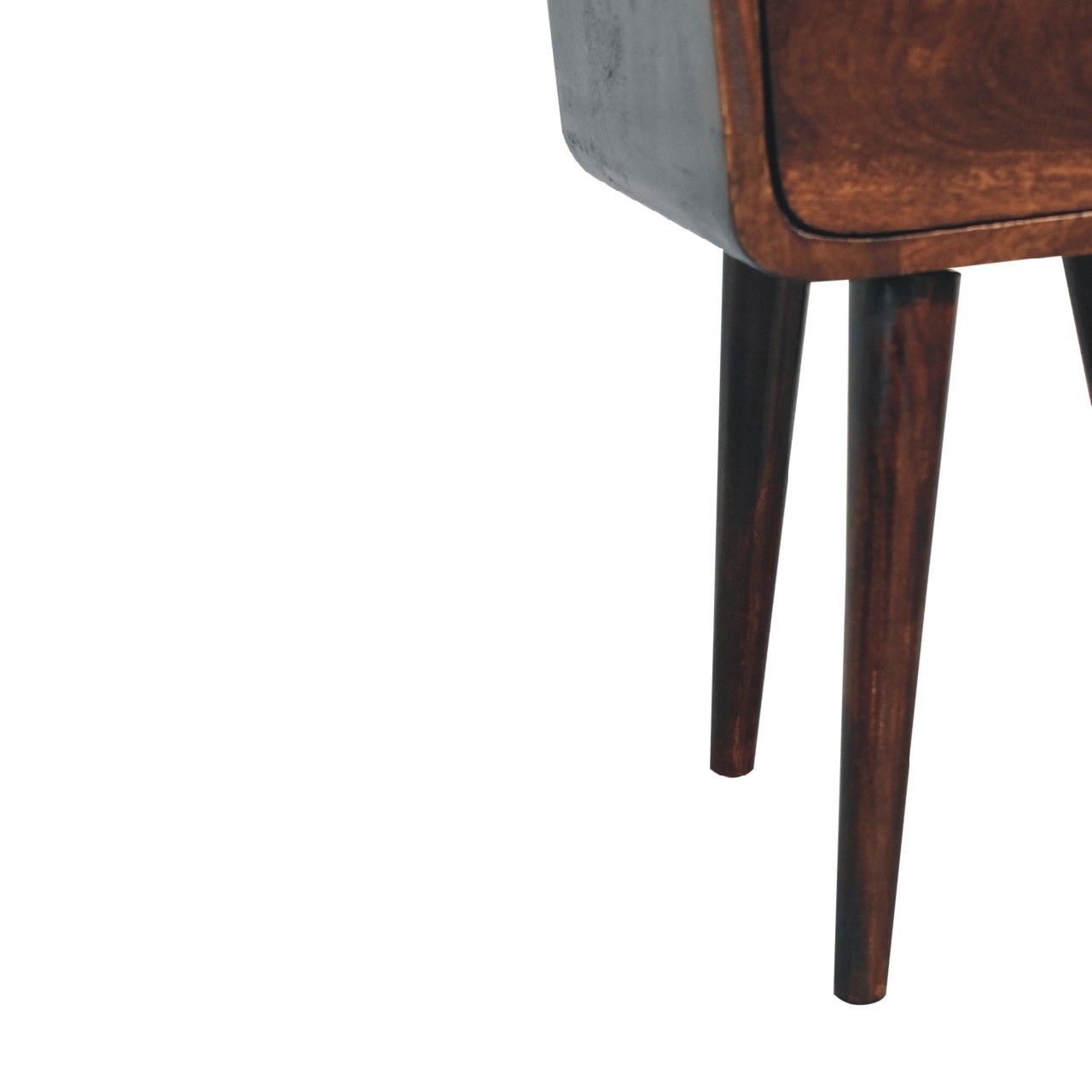 Mini Curved Nightstand - Walnut - The Sleep Loft - Online Mattress Showroom NYC
