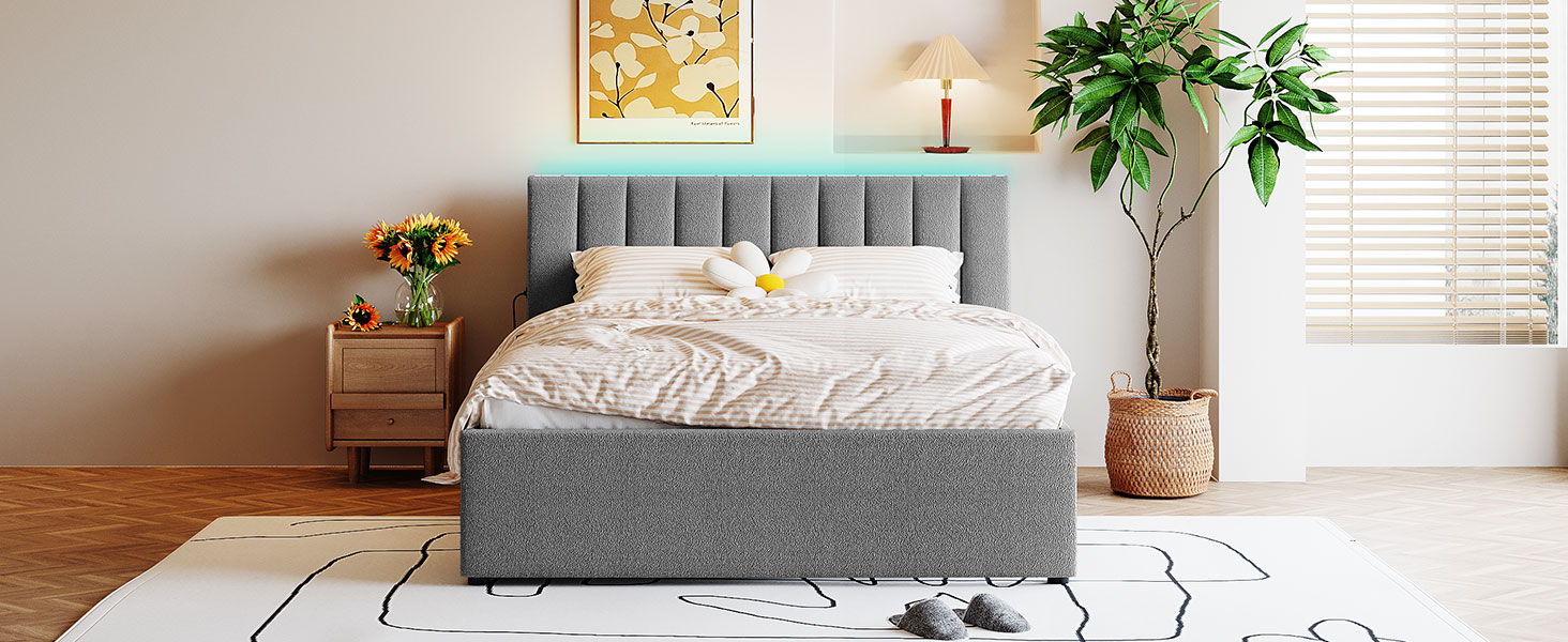 Upholstered Platform Bed With Trundle - The Sleep Loft - Online Mattress Showroom NYC