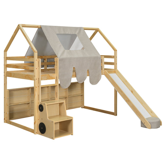 Loft Bed With House Shaped Frame And Tent - The Sleep Loft - Online Mattress Showroom NYC