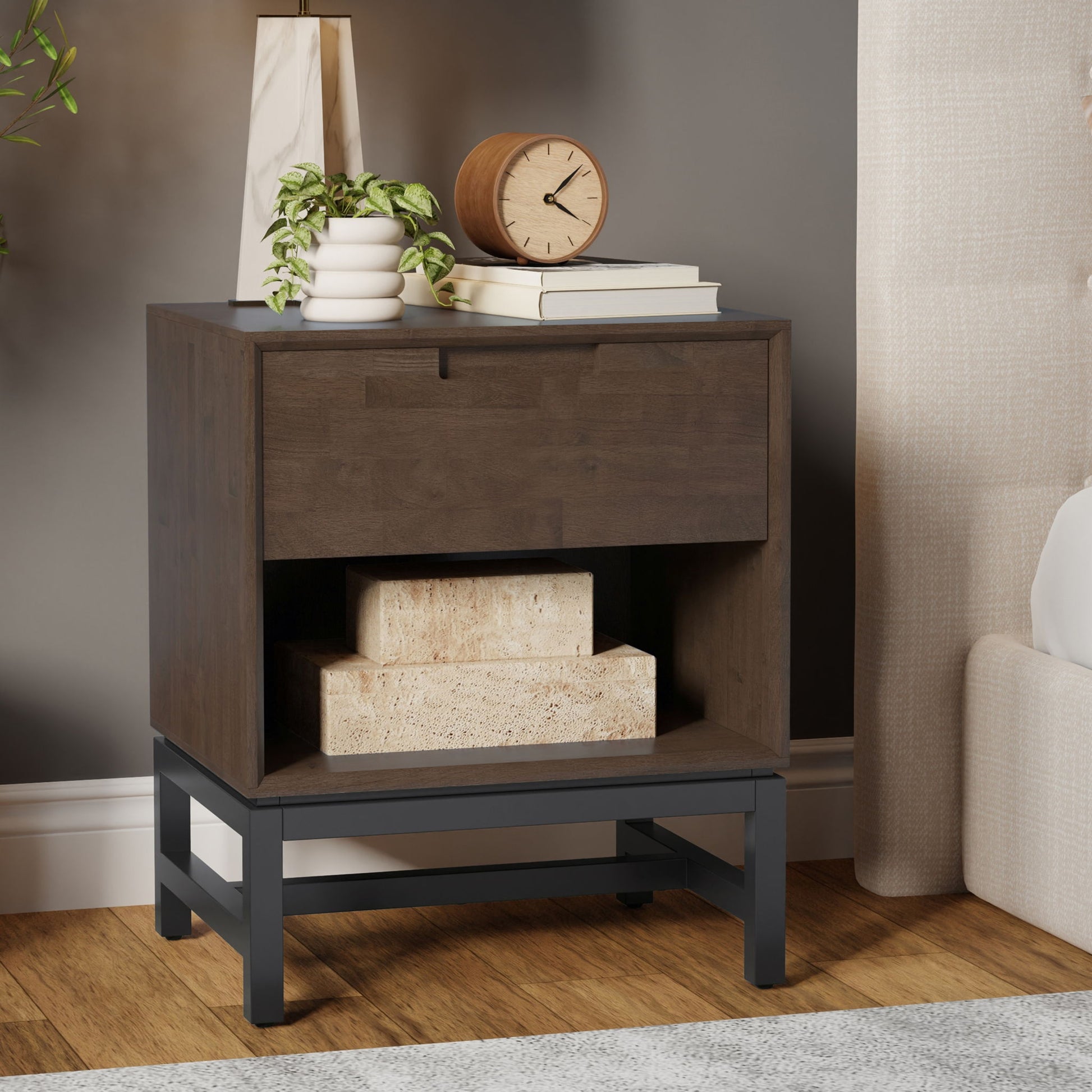 Banting - Nightstand - Walnut Brown - The Sleep Loft - Online Mattress Showroom NYC