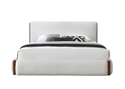 Sandro - Eastern King Bed Boucle - Walnut / White - The Sleep Loft - Online Mattress Showroom NYC