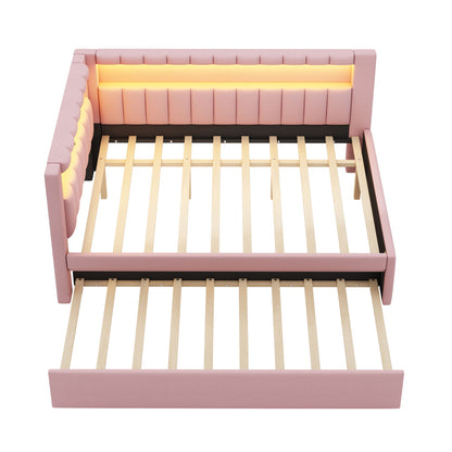 Upholstered Platform Bed With USB Ports And LED Belt - The Sleep Loft - Online Mattress Showroom NYC