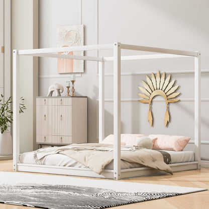 Wood Canopy Platform Bed With Support Legs And Airflow Slats - The Sleep Loft - Online Mattress Showroom NYC