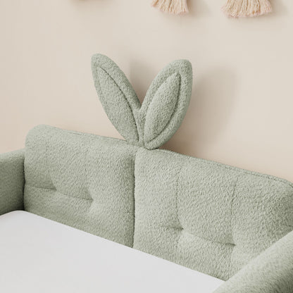 Cute Rabbit Ear Upholstered Platform Bed Frame With Safety Rail - The Sleep Loft - Online Mattress Showroom NYC