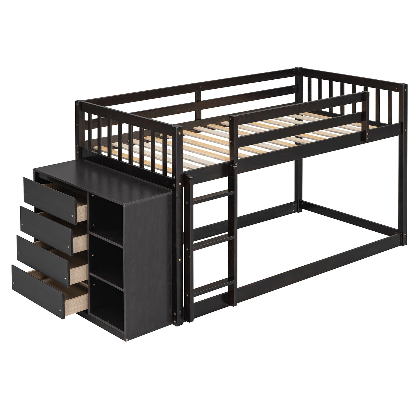 Bunk Bed With 4 Drawers And 3 Shelves - The Sleep Loft - Online Mattress Showroom NYC